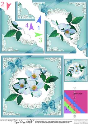 Clematis and Lace - Scalloped Corner Stacker