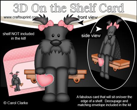 3D on the Shelf Card Kit - Maisie Scottie Dog