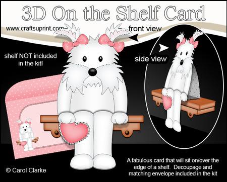 3D on the Shelf Card Kit - Jess Westie Dog