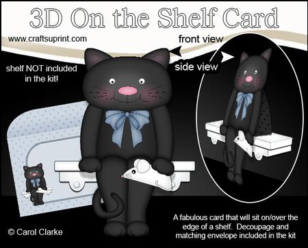 3D on the Shelf Card Kit - Little Black Cat Sooty