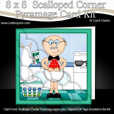 8 x 8 Bert Wears Black Tie Scalloped Corner Kit