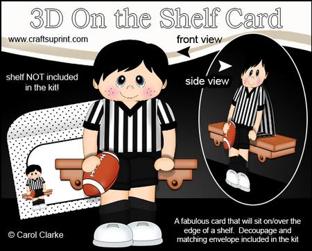 3D on the Shelf Card Kit - Rugby or Aus Football Boy George