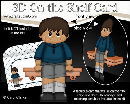 3D on the Shelf Card Kit - Little Ethnic Boy Oscar