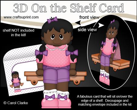 3D on the Shelf Card Kit - Little Ethnic Girl Emma