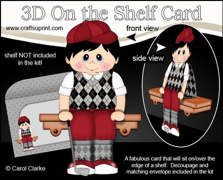 3D on the Shelf Card Kit - Golfing Boy Harry