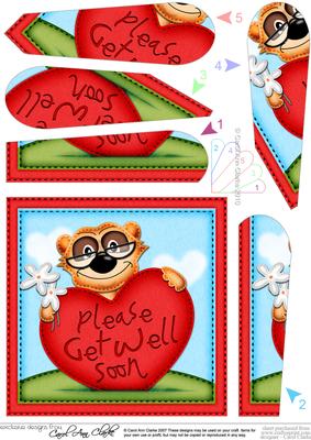 Frank Meerkat Get Well Heart Fan Pyramage Topper