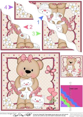 Livvy Bear's Kitty Kats Wavy Corner Side Stacker Topper