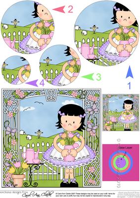 Girlz Suzi's Flowers Circle Pyramage Topper