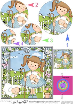 Girlz Liz's Lambs Circle Pyramage Topper
