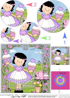Girlz Suzi's Cupcakes Circle Pyramage Topper