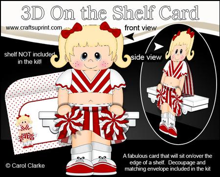 3D on the Shelf Card Kit - Cheerleader Katy
