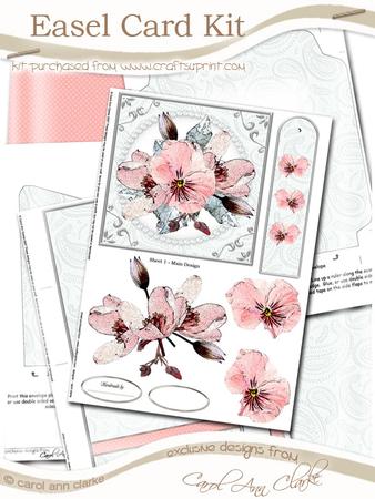 Posy and Pearls Easel Card Kit - 3D Step by Step Decoupage