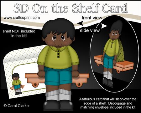 3D on the Shelf Card Kit - Little Ethnic Boy Daniel