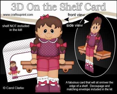 3D on the Shelf Card Kit - Little Ethnic Girl Lily