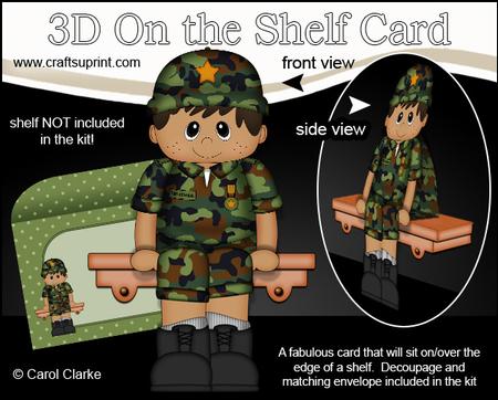3D on the Shelf Card Kit - Little Ethnic Camo Boy Hank