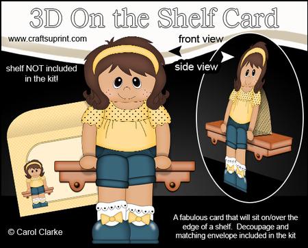 3D on the Shelf Card Kit - Little Ethnic Girl Linda