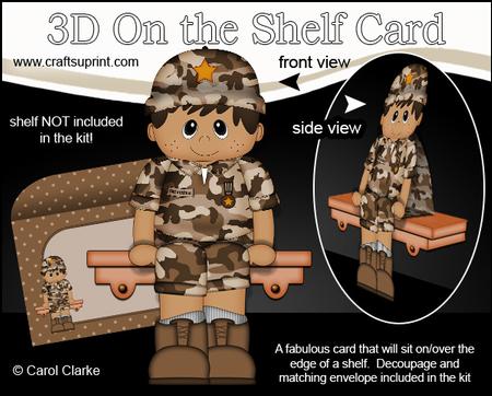 3D on the Shelf Card Kit - Little Ethnic Camo Boy Keith