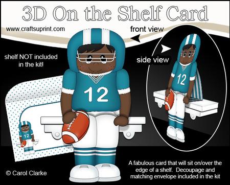 3D on the Shelf Card Kit - Ethnic American Footballer Ryan