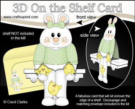 3D on the Shelf Card Kit - Easter Bunny