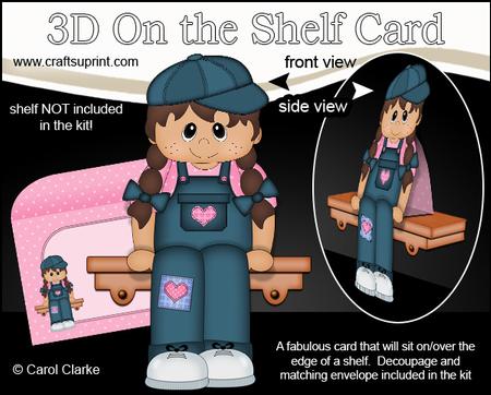 3D on the Shelf Card Kit - Little Ethnic Girl Evie