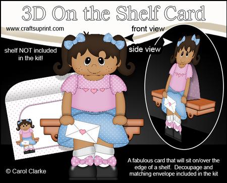 3D on the Shelf Card Kit - Little Ethnic Girl Alice