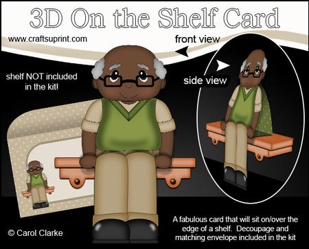 3D on the Shelf Card Kit - Ethnic Old Man Floyd
