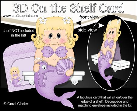 3D on the Shelf Card Kit - Little Mermaid Nixie
