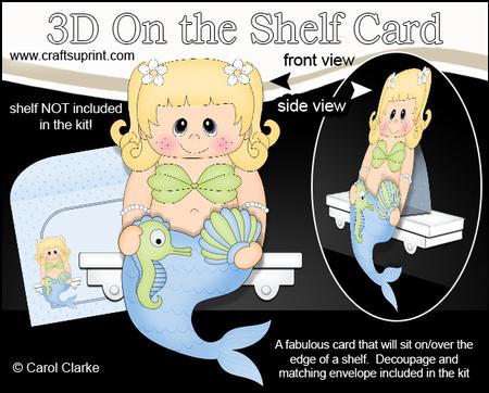 3D on the Shelf Card Kit - Little Mermaid Pearl