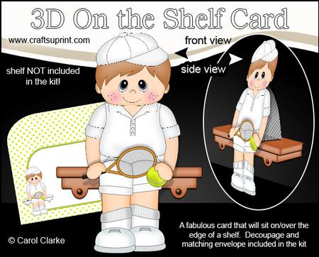 3D on the Shelf Card Kit - Little Tennis Boy Lewis