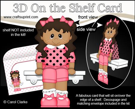 3D on the Shelf Card Kit - Little Ethnic Girl Kylie