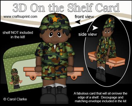 3D on the Shelf Card Kit - Little Ethnic Camo Boy Ivan
