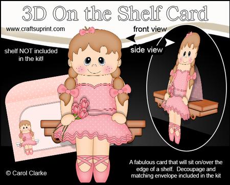 3D on the Shelf Card Kit - Little Ballerina Naomi