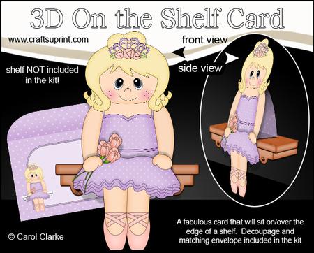3D on the Shelf Card Kit - Little Ballerina Rosie