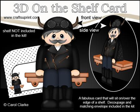 3D on the Shelf Card Kit - Old Man Biker Bill