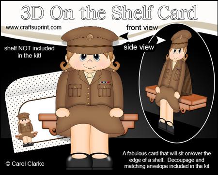 3D on the Shelf Card Kit - Army Woman Nancy
