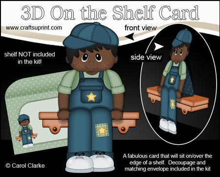 3D on the Shelf Card Kit - Little Ethnic Boy Caleb