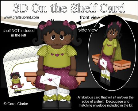 3D on the Shelf Card Kit - Little Ethnic Girl Amber