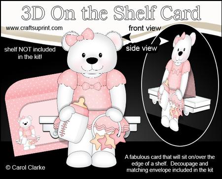 3D on the Shelf Card Kit - Belle Baby Bear