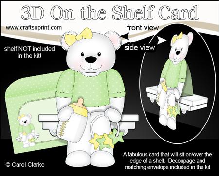 3D on the Shelf Card Kit - Beau Baby Bear