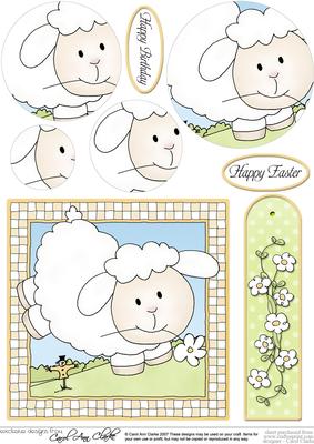 Little Lamb Quick Card with Circle Pyramage Topper