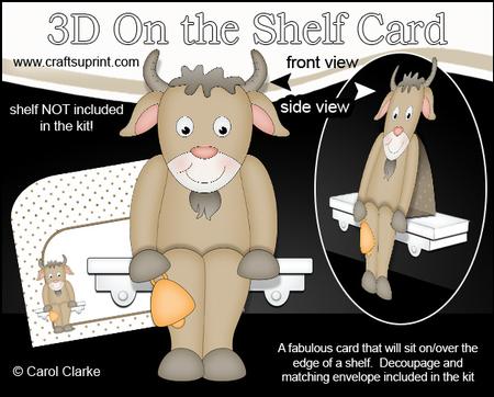 3D on the Shelf Card Kit - Hoover the Goat