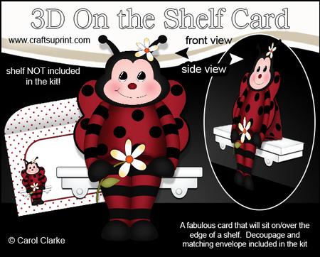 3D on the Shelf Card Kit - Bugs Ladybird