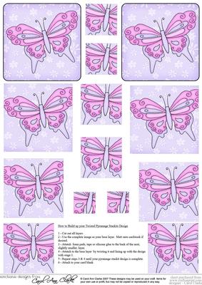 Fluttery Butterfly Pyramage Sheet