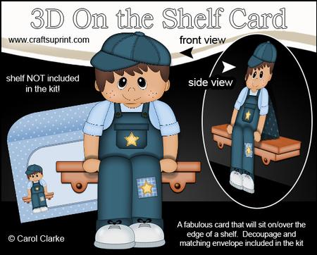 3D on the Shelf Card Kit - Little Ethnic Boy Aaron
