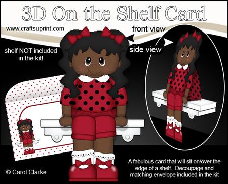 3D on the Shelf Card Kit - Little Ethnic Girl Becca