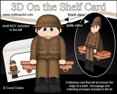 3D on the Shelf Card Kit - Ww2 Army Man Ralph