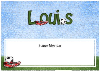 Large Dl Birthday Louis Football Matching Insert