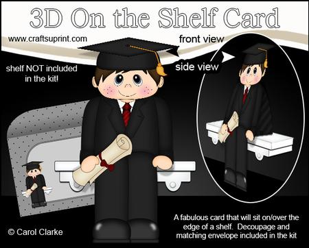 3D on the Shelf Card Kit - Graduate Finn