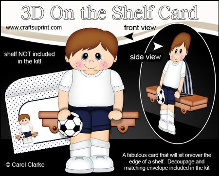 3D on the Shelf Card Kit - Little Footballer Peter
