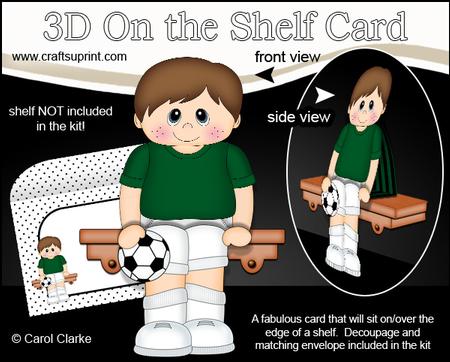 3D on the Shelf Card Kit - Little Footballer Cliff